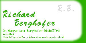 richard berghofer business card